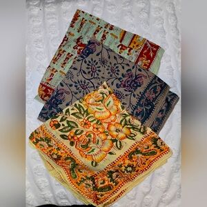 Elephant And Floral Printed Scarves Set Of 3